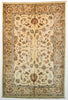 Vintage Persian Rug Chubi Ziegler Natural Wool Tribal Rug, Cream Brown, 4' x 6' Area Rug