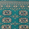 Vintage Kashmir Oriental Rug Wool and Cotton Rug, Green Black, 5' x 8'