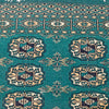 Vintage Kashmir Oriental Rug Wool and Cotton Rug, Green Black, 5' x 8'