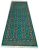 Vintage Kashmir Pakistani Wool Oriental Runner Rug, Green Black, 2'5" x 8'