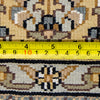 Vintage Jaipur Indian Silk and Cotton Oriental Rug, Dark Grey Yellow, 4' x 6'