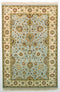 Oriental Sultanabad Wool and Cotton Oriental Rug, Light Blue and Beige, 4' x 6' Rug