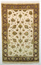 Oriental Sultanabad Wool and Silk Oriental Rug, Beige and Brown Rug, 4' x 6' Rug