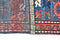 Oriental Turkish Kazak Tribal Diamond Wool Rug, Red and Blue Rug, 4' x 7'5" Rug