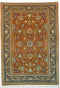 Oriental Qum Field and Forest Persian Rug, Rust Red, 5' x 6'5"