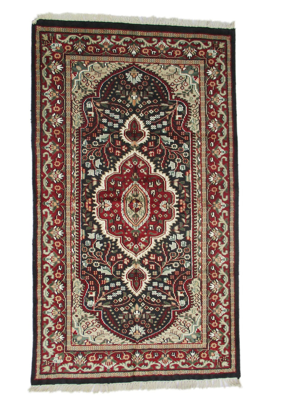 Vintage Jaipur Area Rug Indian 3' X 5' 3