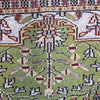 Vintage Jaipur Indian Silk and Cotton Rug, Green Black, 3' x 5'
