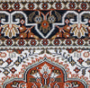 Vintage Jaipur Indian Silk and Cotton Oriental Rug, Red Black, 4' x 6'