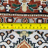 Vintage Jaipur Indian Silk and Cotton Oriental Rug, Red Beige, 4' x 6'