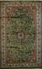 Vintage Oriental Rug Pakistan Silk and Wool Oriental Rug, Green Beige, 5' x 8'