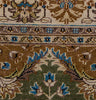 Vintage Oriental Rug Pakistan Silk and Wool Oriental Rug, Green Beige, 5' x 8'