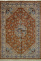 Vintage Oriental Rug Pakistan Silk and Wool Oriental Rug, Brown Beige, 4' x 6'