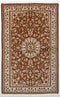Vintage Oriental Rug Pakistan Wool and Silk Oriental Rug, Brown Beige, 3' x 5'