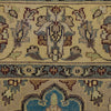 Vintage Oriental Rug Pakistan Wool and Silk Oriental Rug, Beige Moss Green, 4' x 6'