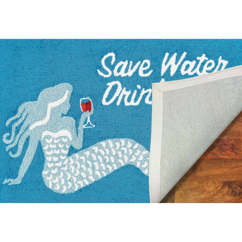 Trans Ocean Frontporch Save Water Drink Wine Area Rug