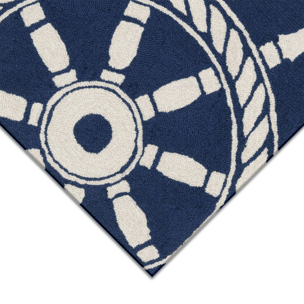 Trans Ocean Frontporch Ship Wheel Area Rug