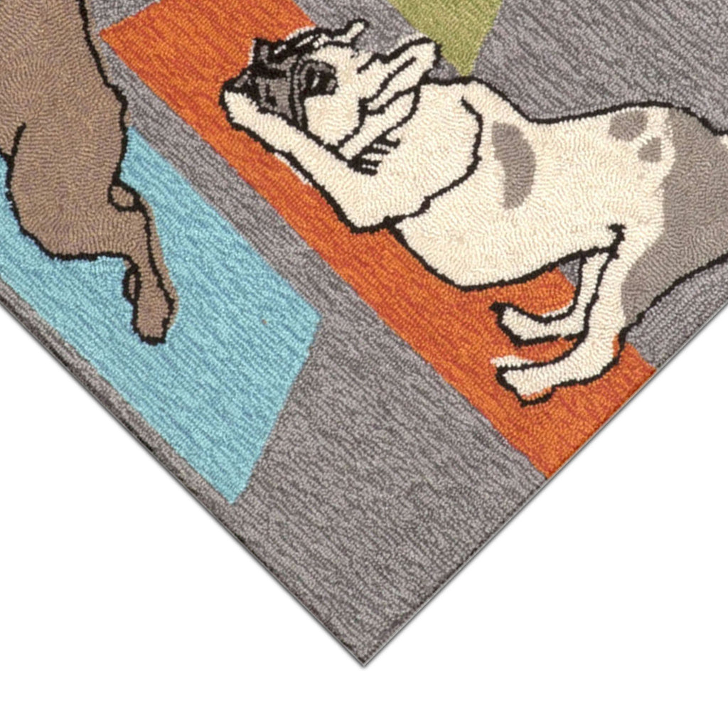 Trans Ocean Frontporch Yoga Dogs Area Rug