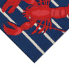 Trans Ocean Frontporch Lobster on Stripes Area Rug