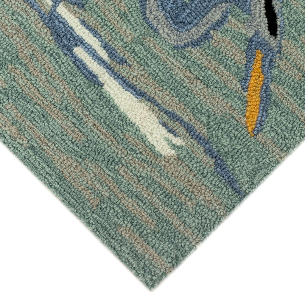 Trans Ocean Frontporch Blue Heron Area Rug