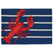 Trans Ocean Frontporch Lobster on Stripes Area Rug