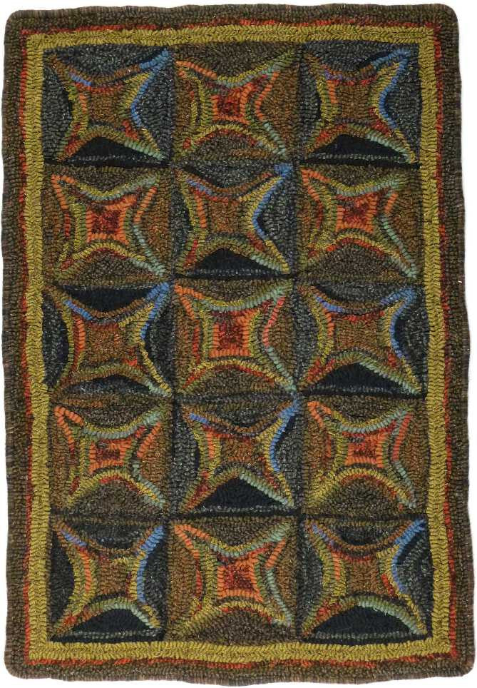 Homespice Decor Hooked Kaleidoscope Area Rug