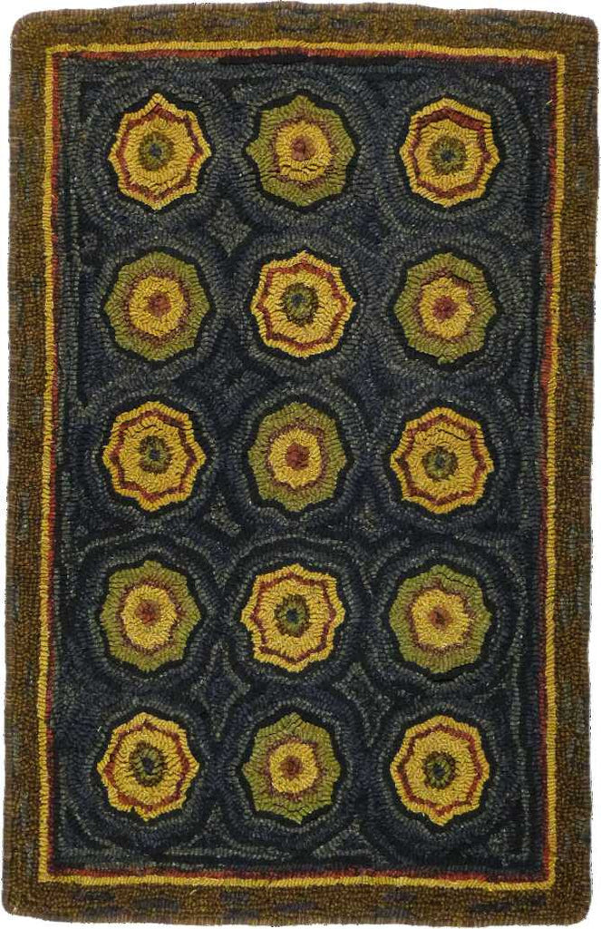Homespice Decor Hooked Lilly Pad Area Rug