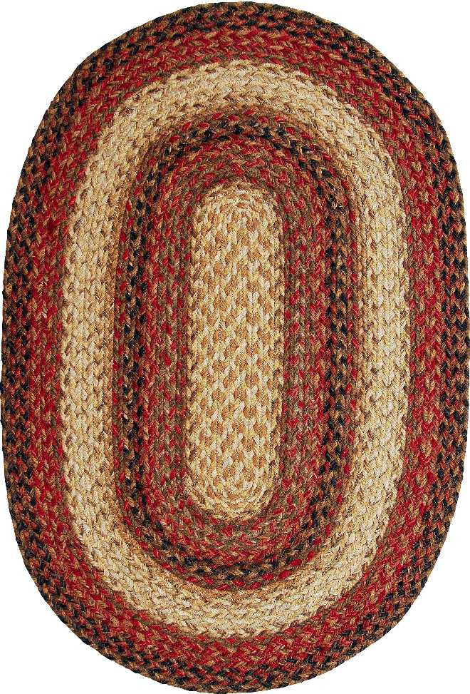 Homespice Decor Jute Braided Russet Area Rug
