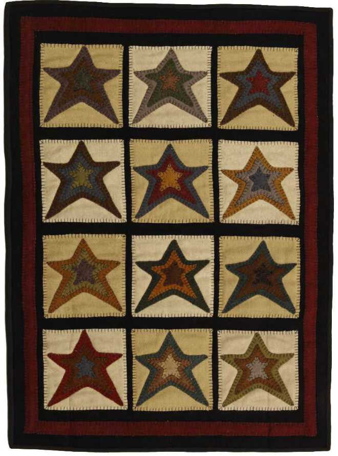 Homespice Decor Penny Star Patch Area Rug