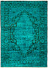 Vibrance, 4x6 Green Wool Area Rug - 4' 3" x 5' 10"