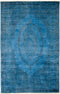 Vibrance, 4x6 Blue Wool Area Rug - 3' 10" x 6' 2"