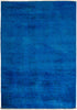 Vibrance, 4x6 Blue Wool Area Rug - 4' 2" x 5' 10"