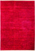 Vibrance, 4x6 Red Wool Area Rug - 4' 2" x 5' 10"