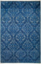 Eclectic, 4x6 Blue Wool Area Rug - 4' 2" x 6' 3"