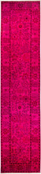 Vibrance, Pink Wool Runner Rug - 3' 1" x 13' 7"