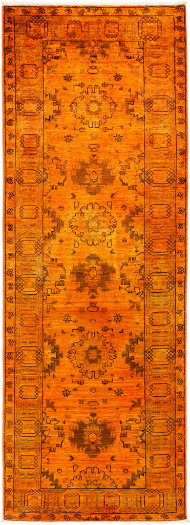 Vibrance, Orange Wool Runner Rug - 2' 8" x 7' 9"