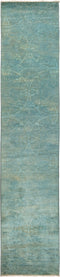 Vibrance, Green Wool Runner Rug - 2' 7" x 12' 5"