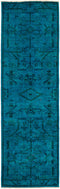 Vibrance, Blue Wool Runner Rug - 2' 5" x 7' 10"