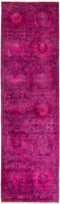 Vibrance, Purple Wool Runner Rug - 2' 6" x 8' 10"