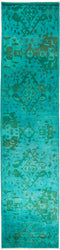 Vibrance, Green Wool Runner Rug - 2' 8" x 11' 3"