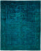 Vibrance, 8x10 Blue Wool Area Rug - 7' 10" x 9' 8"