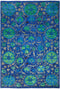 Suzani, 5x8 Blue Wool Area Rug - 5' 4" x 7' 8"