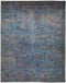 Vibrance, 8x10 Blue Wool Area Rug - 7' 10" x 9' 9"