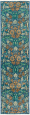 Eclectic, Green Wool Runner Rug - 2' 6" x 9' 7"
