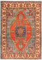 Serapi, 5x8 Red Wool Area Rug - 5' 0" x 6' 10"