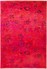 Vibrance, 6x9 Pink Wool Area Rug - 5' 10" x 8' 8"