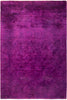 Vibrance, 6x9 Purple Wool Area Rug - 6' 1" x 8' 10"
