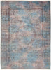 Vibrance, 6x9 Blue Wool Area Rug - 6' 3" x 8' 6"