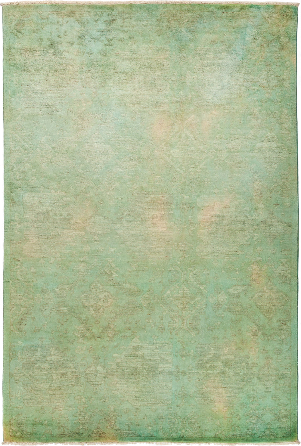 Vibrance, 6x9 Green Wool Area Rug - 6' 1" x 9' 1"
