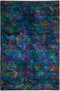 Vibrance, 5x8 Blue Wool Area Rug - 5' 2" x 7' 10"