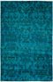 Vibrance, 4x6 Blue Wool Area Rug - 3' 9" x 6' 0"